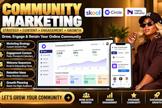 create community marketing strategy, engagement content and onboarding