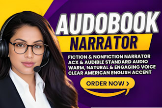 narrate, edit and master your fiction audiobook with a female voiceover for acx