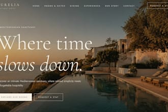 design a luxury hotel or boutique accommodation website