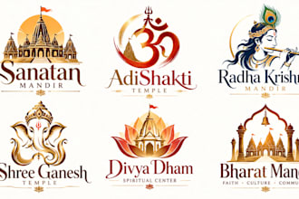 design a professional, spiritual, temple, religious, traditional hindu logo