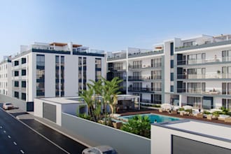 visualize cgi residential development, render multi unit 3d apartment exterior