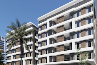 3d contemporary residence, property facade renovation, render mixed use building