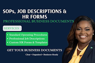 write professional sops, job descriptions, and HR forms for your business