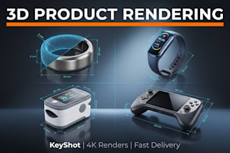 render smart ring, health band, medical device, gadget in keyshot 3d rendering