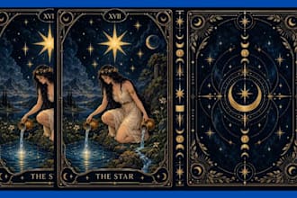 design mystical tarot and oracle card with celestial art