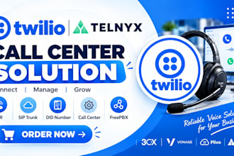 setup twilio telnyx account call center, freepbx IVR