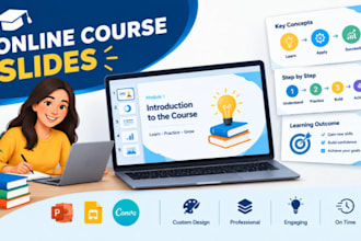 online course powerpoint, e learning training slides, educational presentation