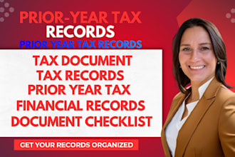 quickly organize prior year US tax document and financial record tax preparation