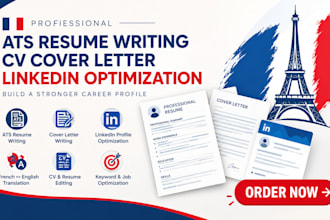 ats resume writing CV cover letter french translation linkedin optimization