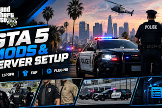 install lspdfr mods, eup uniforms, plugins and setup gta 5 servers