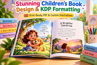 do illustration children book formatting kids story book design for amazon KDP