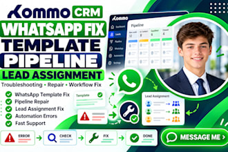 fix kommo CRM whatsapp templates sales pipeline and lead assignment
