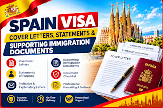 prepare spain visa cover letters statements and supporting immigration documents