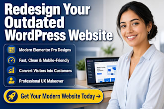 redesign your outdated wordpress website with modern elementor pro design