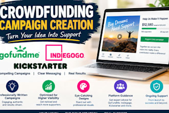 create and promote kickstarter and indiegogo crowdfunding campaigns