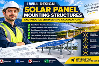 design solar panel mounting structures and provide engineering calculations