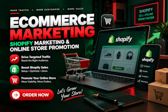 provide ecommerce marketing, shopify marketing and online store promotion