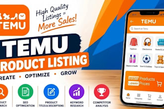create and optimize your temu listing