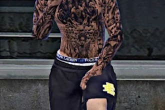 create realistic fivem peds, custom tattoos, chains, and clothing