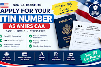 apply for your itin number as an irs caa for non US residents