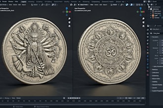 create realistic 3d coin models, custom coins and medallions