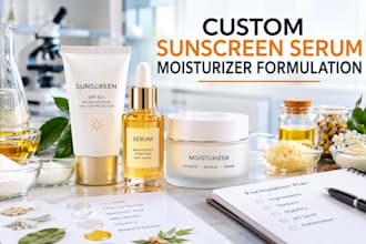 formulate sunscreen, serum and moisturizer skincare products