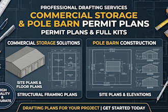 design commercial storage facilities and pole barn permit drawings