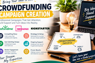 create and promote kickstarter and indiegogo crowdfunding campaigns