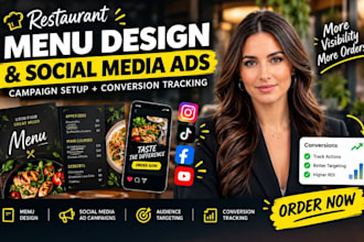 design social media menu design restaurant social media advertising campaign