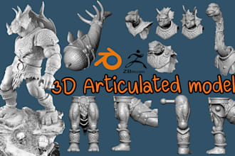 design custom 3d printable model articulated figures 3d bjd flexi collectibles