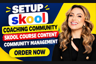 skool coaching community course setup, skool course content community management