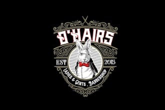 design super hairs barbershop logo for pub like ladies gents