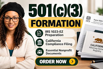 prepare your california nonprofit 501c3 formation application and irs compliance