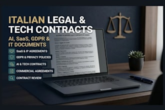 draft italian saas contract, software agreement and service teams