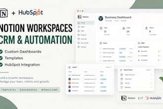 build custom notion templates CRM dashboards hubspot automation