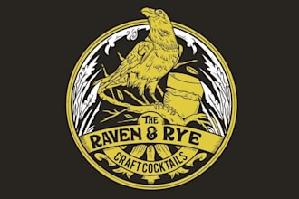 make gothic victorian style raven logo craft cocktail bar