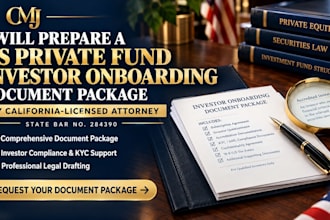 prepare a US private fund investor onboarding document package