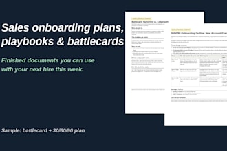 write your sales onboarding plan, playbook, or battlecard