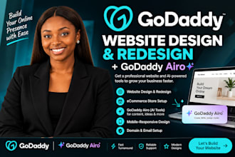 design, redesign, and customize godaddy websites using godaddy airo