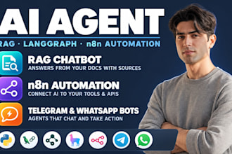 build ai agent with rag, langgraph, langchain,  llamaindex and n8n