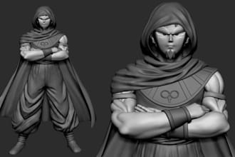 sculpt custom anime figures, action figures, 3d characters for 3d printing
