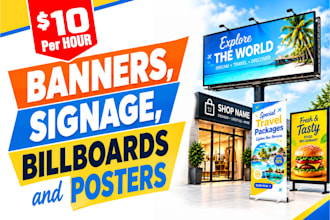 design professional banners, signage, billboards and posters
