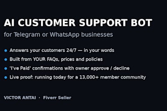 build an ai customer support bot for telegram or whatsapp