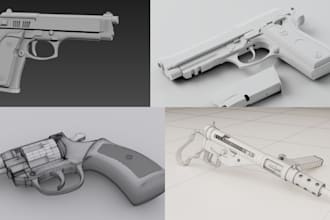 create game ready hard surface 3d models of spaceships vehicles and weapons