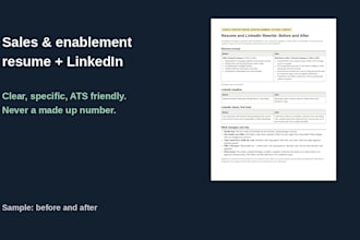 rewrite your sales or enablement resume and linkedin profile