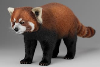 model quadruped animal for game, 3d furry models in blender, 3d rigging, animate
