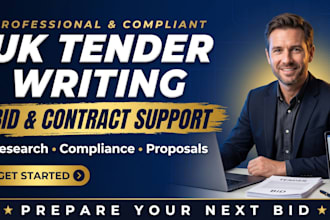 uk tender research, government bid writing, contract proposal support services