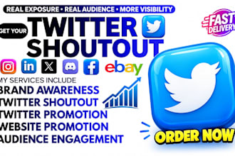 promote your twitter x shoutout, website link organic growth promotion