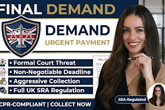 draft a UK final demand letter for debt recovery and legal notice
