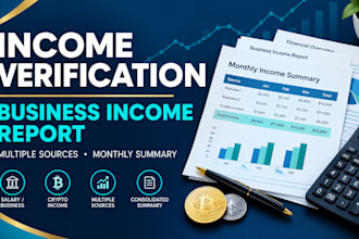 prepare a consolidated income verification for bank  business income report